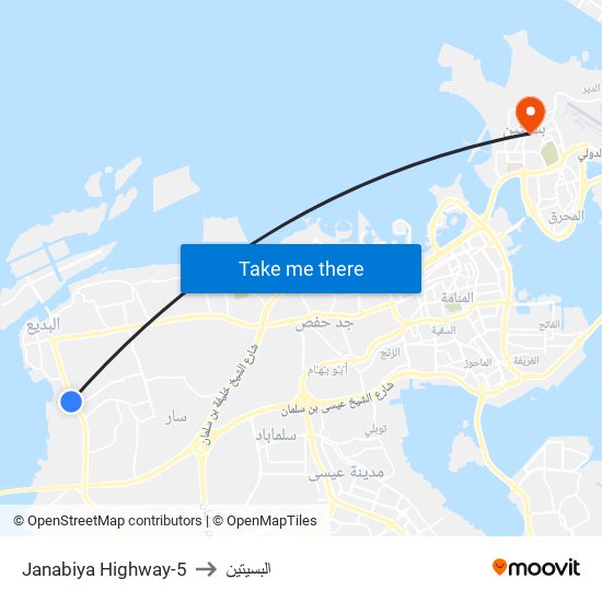 Janabiya Highway-5 to البسيتين map