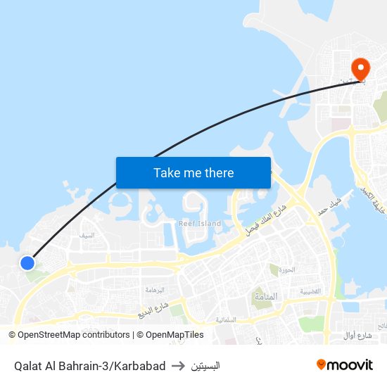 Qalat Al Bahrain-3/Karbabad to البسيتين map