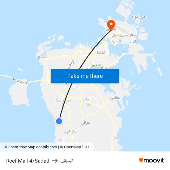 Reef Mall-4/Sadad to البسيتين map