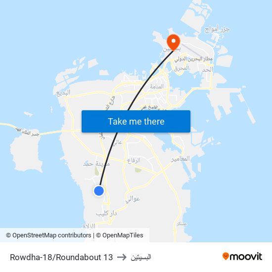 Rowdha-18/Roundabout 13 to البسيتين map