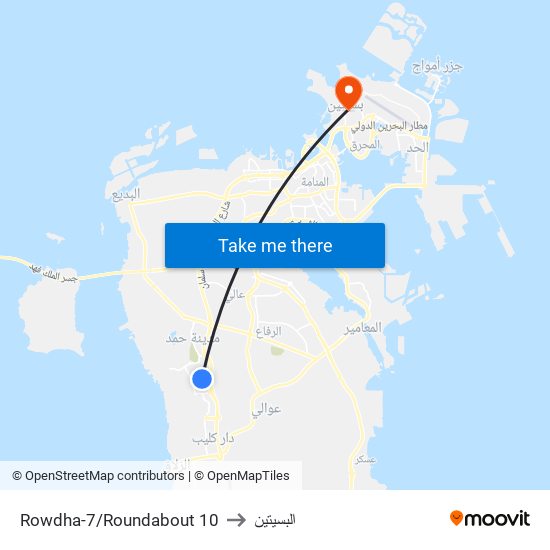 Rowdha-7/Roundabout 10 to البسيتين map