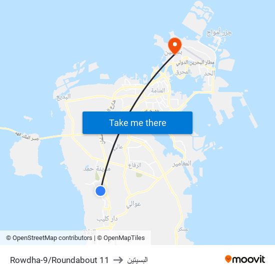 Rowdha-9/Roundabout 11 to البسيتين map