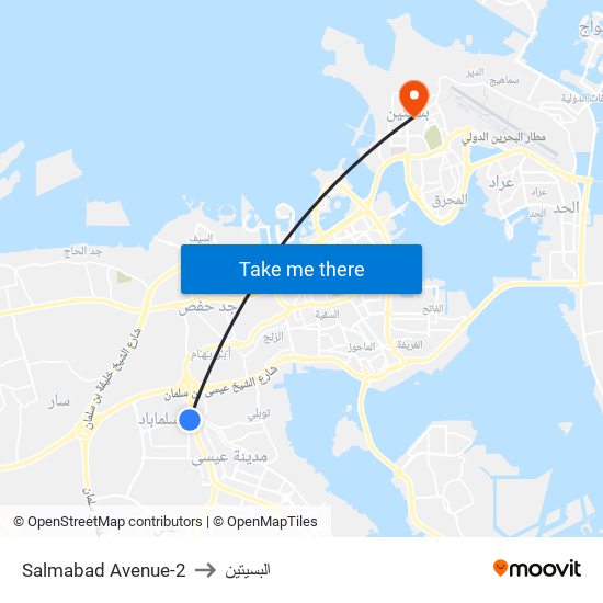 Salmabad Avenue-2 to البسيتين map