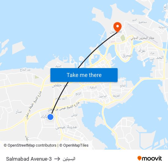 Salmabad Avenue-3 to البسيتين map