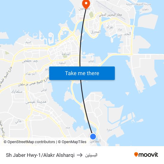 Sh Jaber Hwy-1/Alakr Alsharqi to البسيتين map