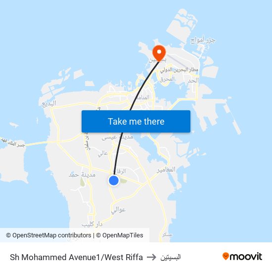Sh Mohammed Avenue1/West Riffa to البسيتين map