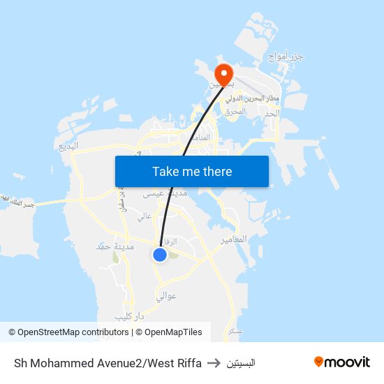 Sh Mohammed Avenue2/West Riffa to البسيتين map