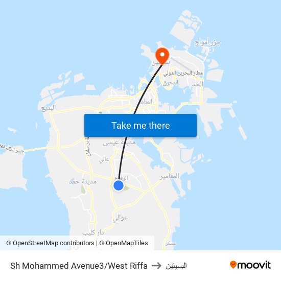 Sh Mohammed Avenue3/West Riffa to البسيتين map