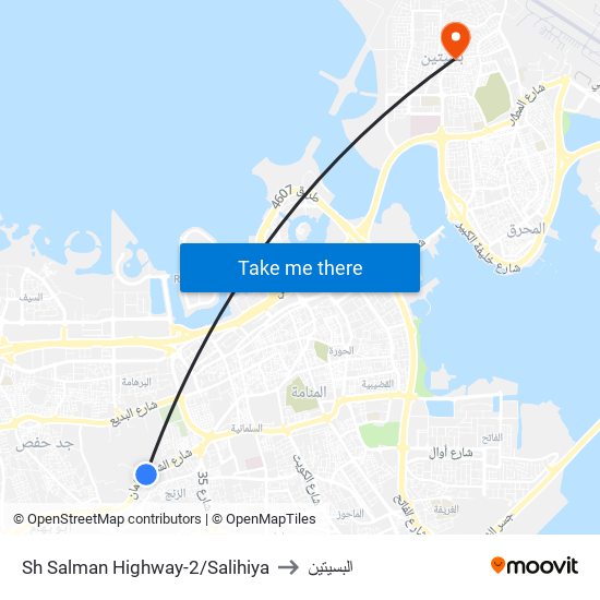 Sh Salman Highway-2/Salihiya to البسيتين map