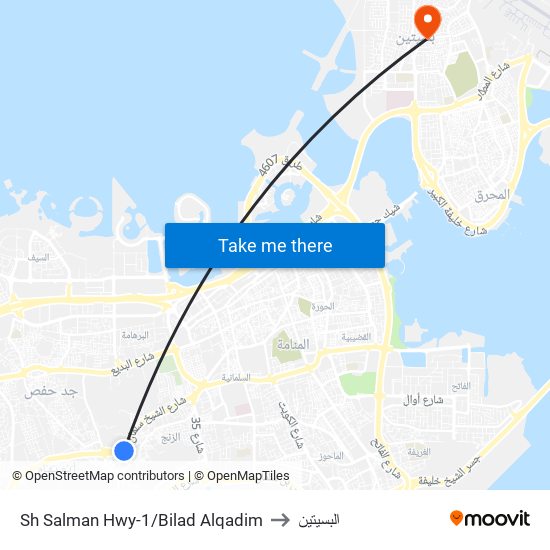 Sh Salman Hwy-1/Bilad Alqadim to البسيتين map