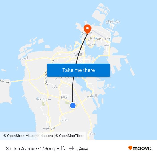 Sh. Isa Avenue -1/Souq Riffa to البسيتين map