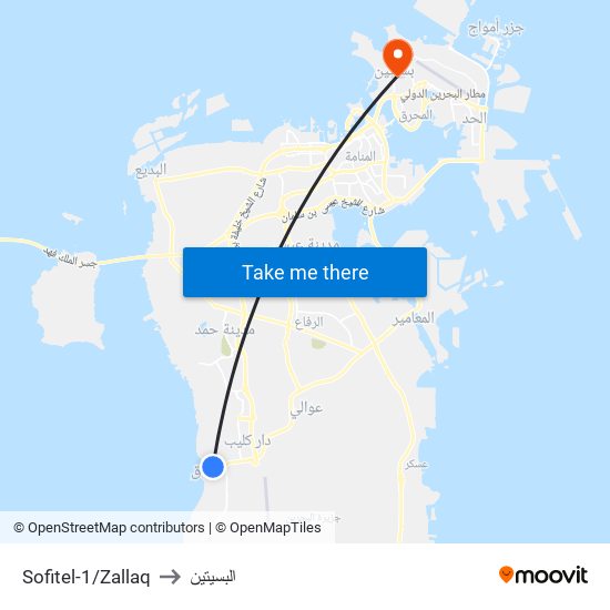 Sofitel-1/Zallaq to البسيتين map