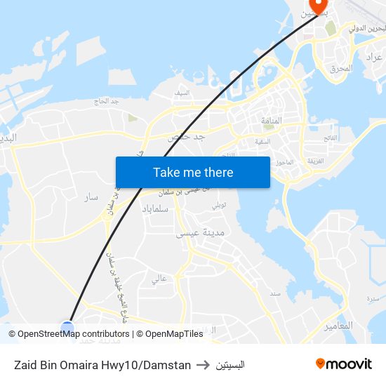 Zaid Bin Omaira Hwy10/Damstan to البسيتين map
