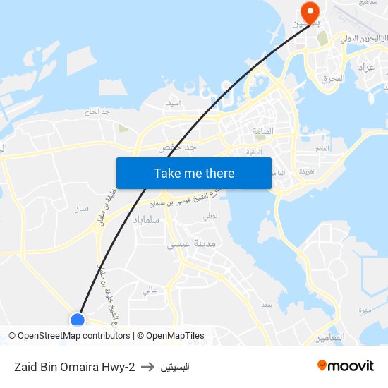 Zaid Bin Omaira Hwy-2 to البسيتين map
