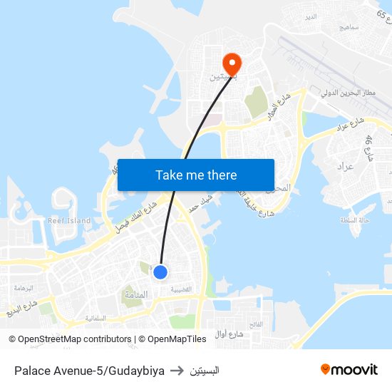 Palace Avenue-5/Gudaybiya to البسيتين map