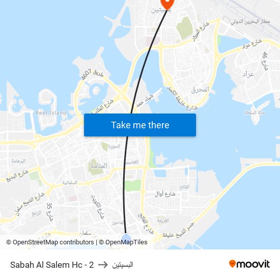 Sabah Al Salem Hc - 2 to البسيتين map