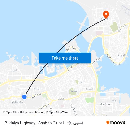 Budaiya Highway - Shabab Club/1 to البسيتين map