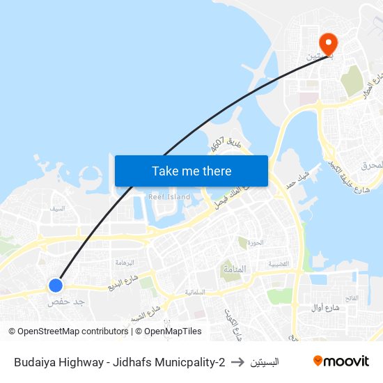 Budaiya Highway - Jidhafs Municpality-2 to البسيتين map