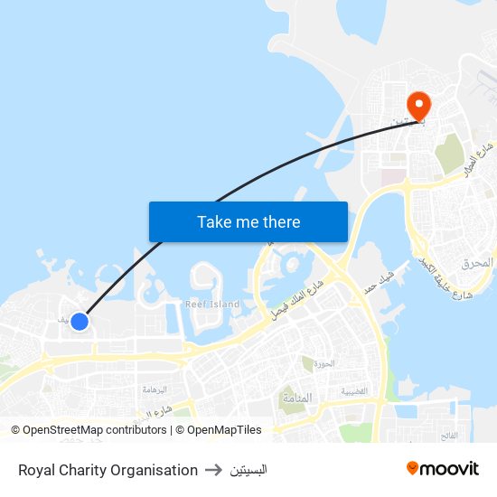 Royal Charity Organisation to البسيتين map