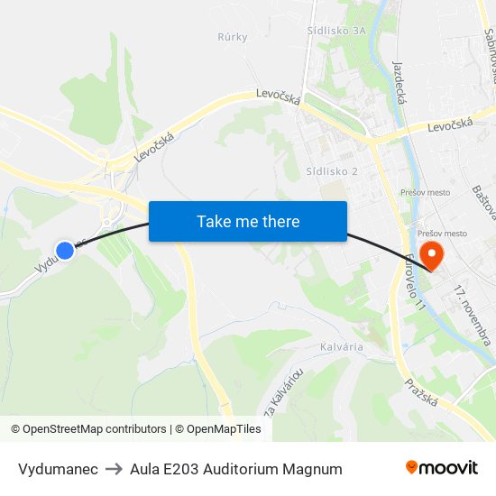 Vydumanec to Aula E203 Auditorium Magnum map
