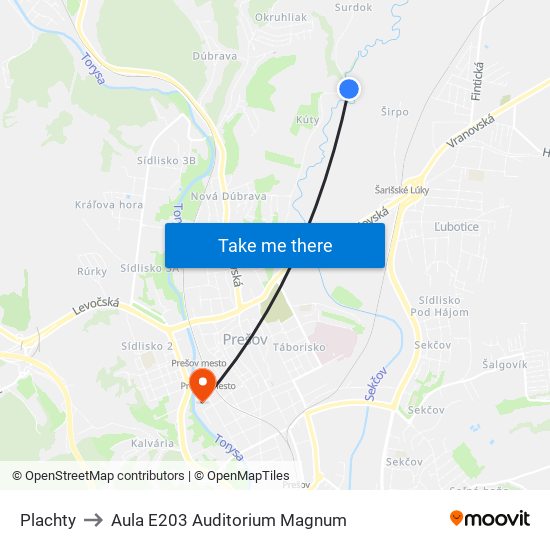 Plachty to Aula E203 Auditorium Magnum map