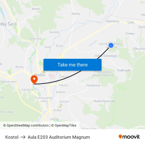 Kostol to Aula E203 Auditorium Magnum map