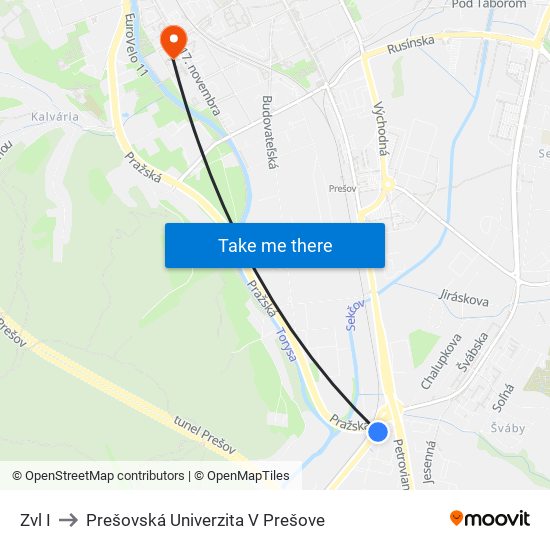 Zvl I to Prešovská Univerzita V Prešove map