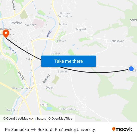 Pri Zámočku to Rektorát Prešovskej Univerzity map