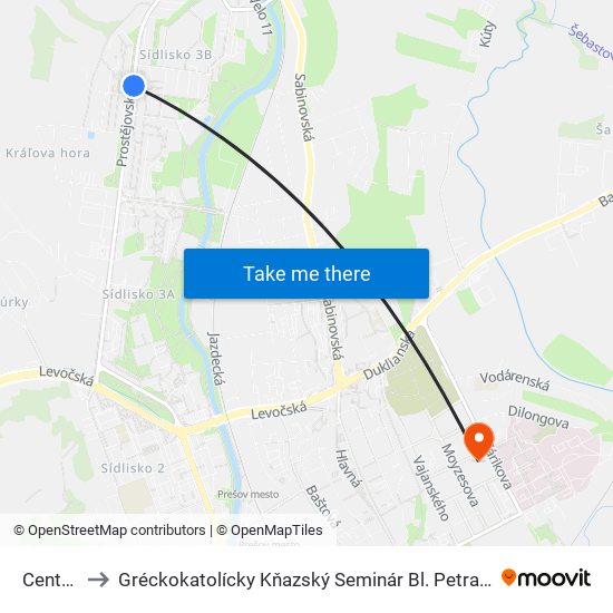 Centrum to Gréckokatolícky Kňazský Seminár Bl. Petra Pavla Gojdiča map