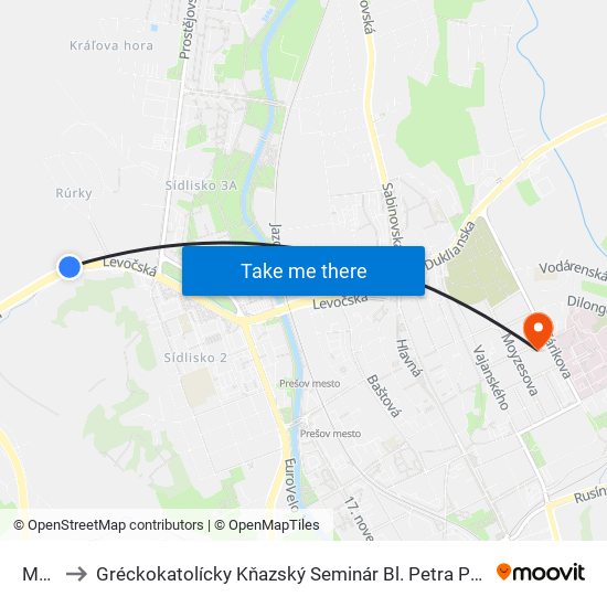 Mýto to Gréckokatolícky Kňazský Seminár Bl. Petra Pavla Gojdiča map