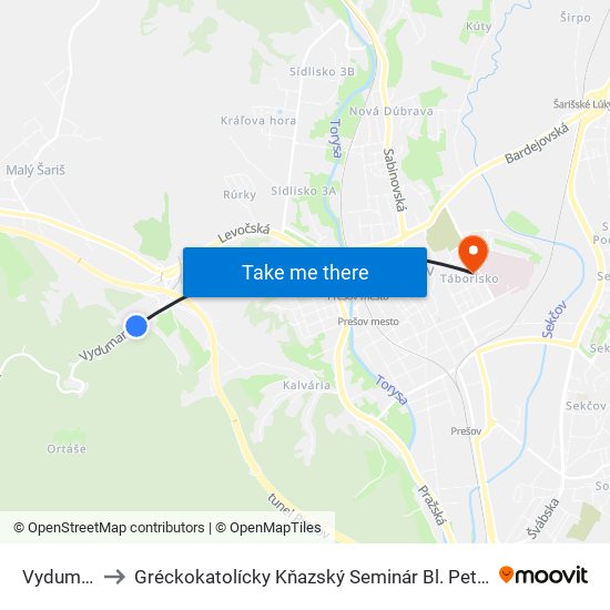 Vydumanec to Gréckokatolícky Kňazský Seminár Bl. Petra Pavla Gojdiča map