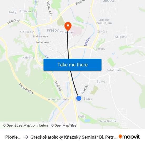 Pionierska to Gréckokatolícky Kňazský Seminár Bl. Petra Pavla Gojdiča map