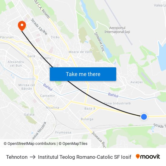 Tehnoton to Institutul Teolog Romano-Catolic SF Iosif map