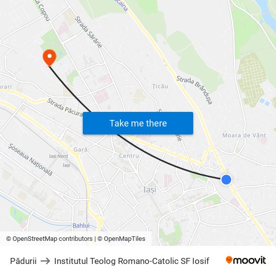 Pădurii to Institutul Teolog Romano-Catolic SF Iosif map