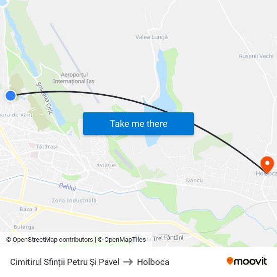 Cimitirul Sfinții Petru Și Pavel to Holboca map