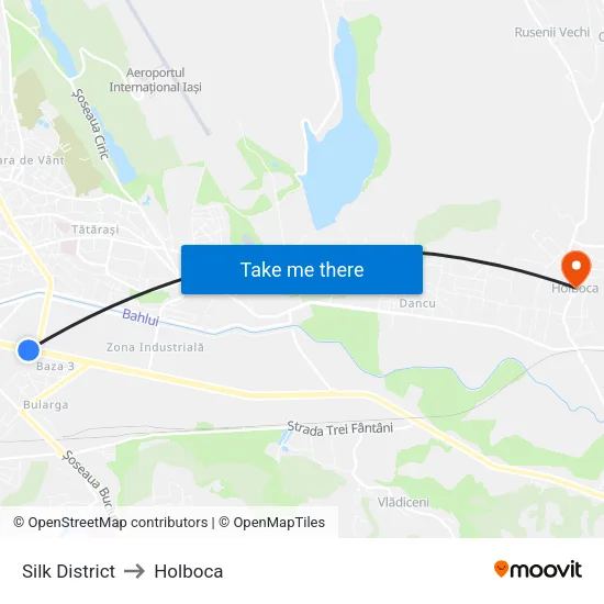 Silk District to Holboca map