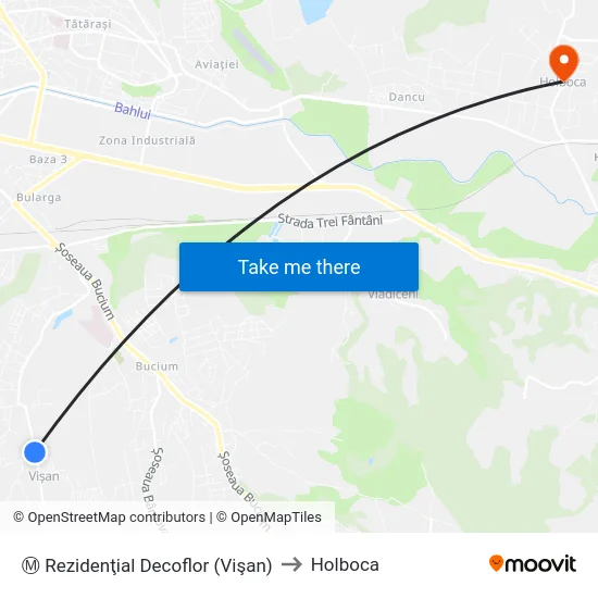 Ⓜ Rezidenţial Decoflor (Vişan) to Holboca map