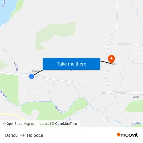 Dancu to Holboca map