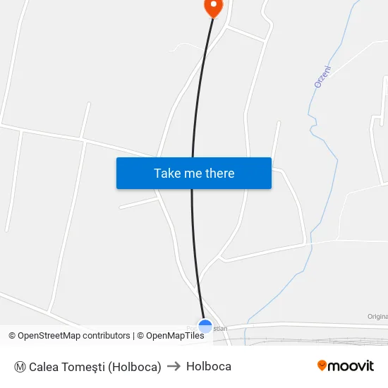 Ⓜ Calea Tomeşti (Holboca) to Holboca map