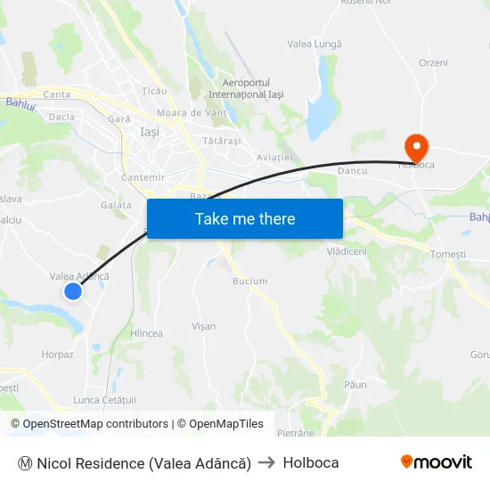 Ⓜ Nicol Residence (Valea Adâncă) to Holboca map