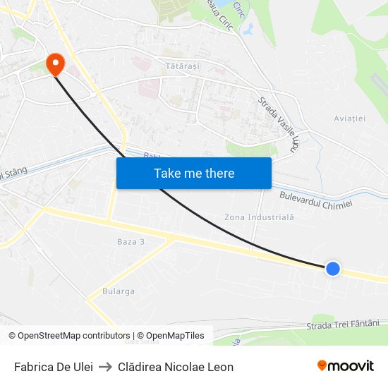 Fabrica De Ulei to Clădirea Nicolae Leon map
