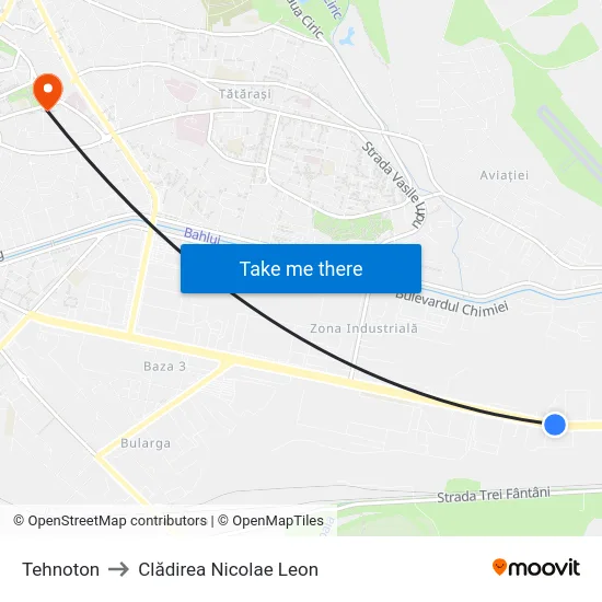 Tehnoton to Clădirea Nicolae Leon map