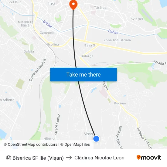 Ⓜ Biserica SF Ilie (Vişan) to Clădirea Nicolae Leon map