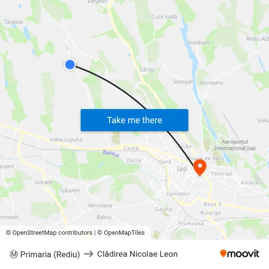 Ⓜ Primaria (Rediu) to Clădirea Nicolae Leon map