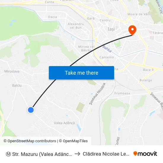 Ⓜ Str. Mazuru (Valea Adâncă) to Clădirea Nicolae Leon map