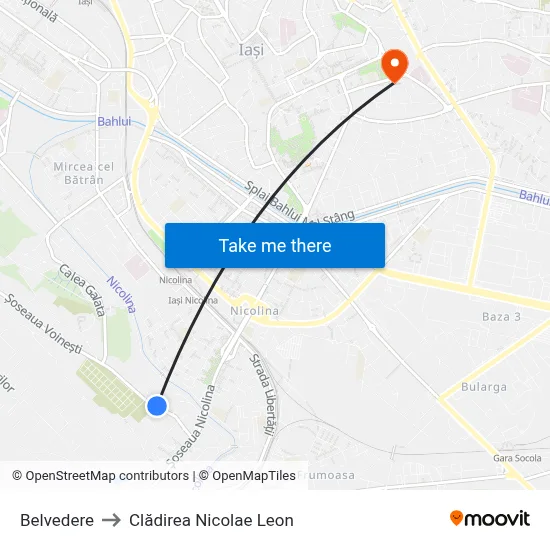 Belvedere to Clădirea Nicolae Leon map