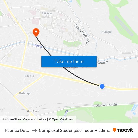 Fabrica De Ulei to Complexul Studențesc Tudor Vladimirescu map