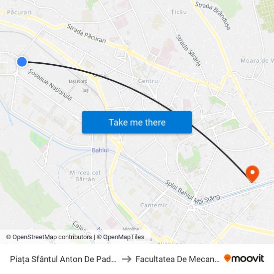 Piața Sfântul Anton De Padova to Facultatea De Mecanică map