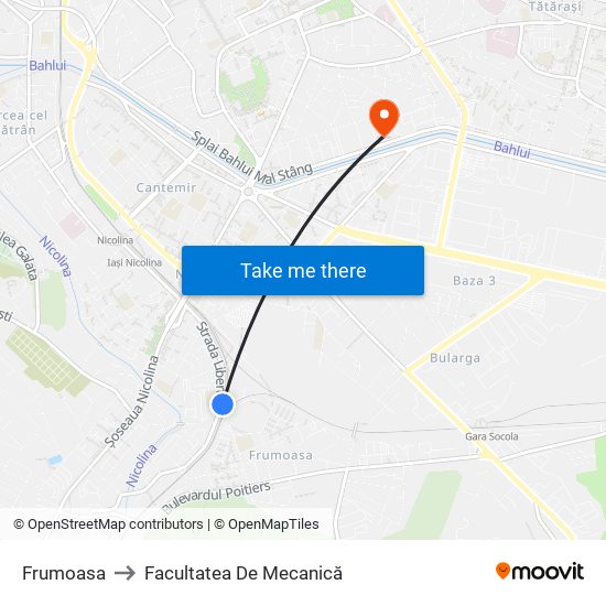 Frumoasa to Facultatea De Mecanică map