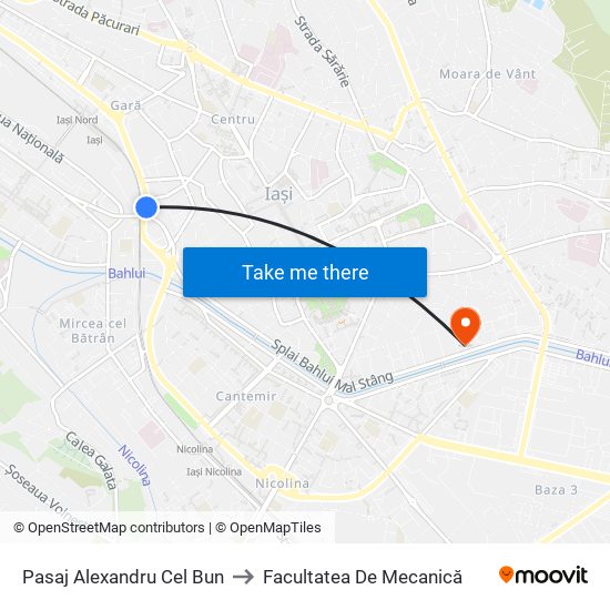 Pasaj Alexandru Cel Bun to Facultatea De Mecanică map